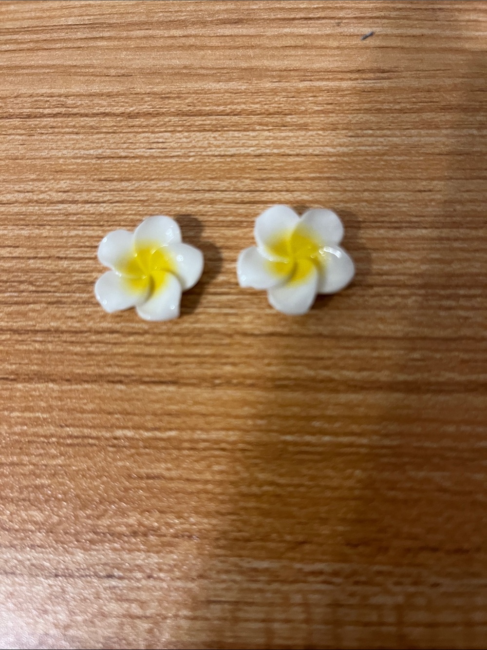 Plumeria Flower Stud Earrings - Picture 5 of 5
